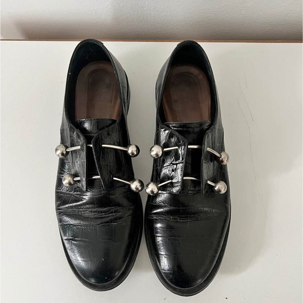 Chic Black Leather Ankle Booties with Silver Accents